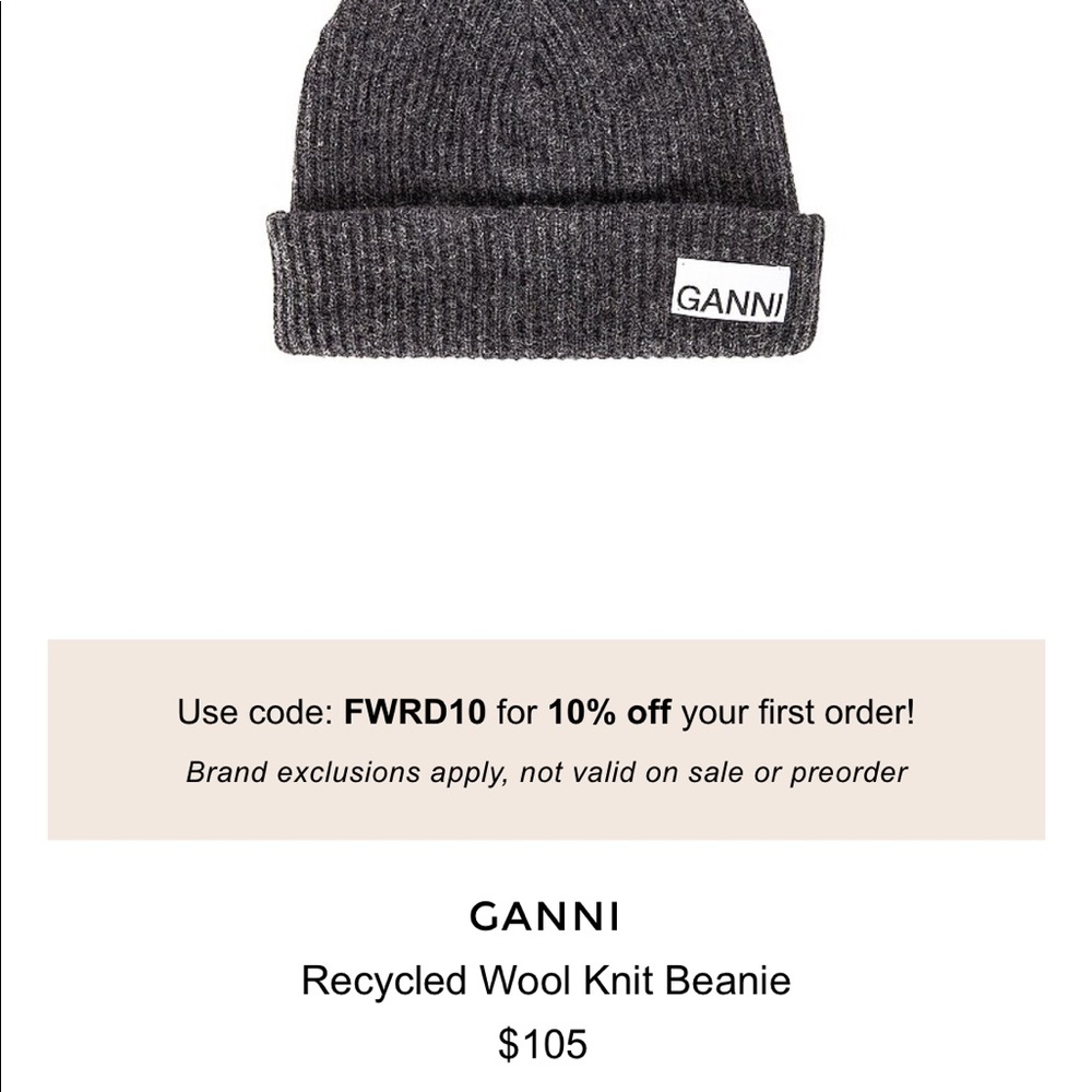 Ganni Wool Knit Beanie